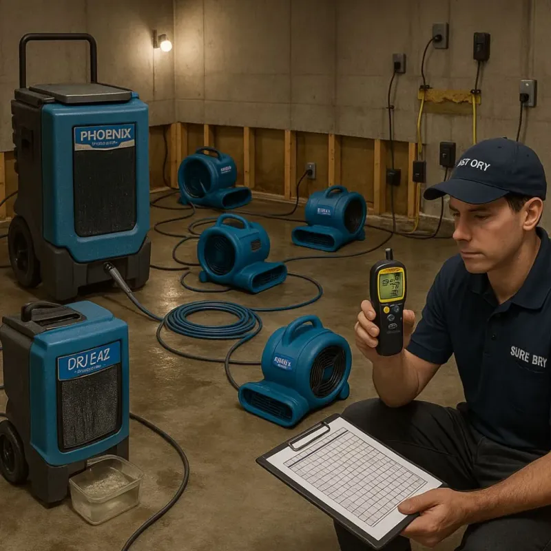 Structural Drying and Dehumidification process in Ayden, NC